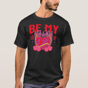 T-shirt Sois Mon Amour Rétro Cool Cœur Rose Motard Saint-V