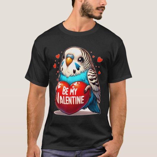 T-shirt Sois mon valentin perruche cœur (Devant)