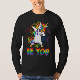 T-shirt Sois toi Gay Lesbian Dabbing Unicorn Gay pride All