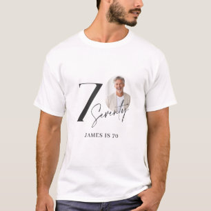 T-shirt Soixante-dix 70 Anniversaire Photo Minimal Fête de