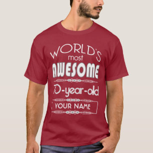 T-shirt soixante-dixième D'anniversaire des mondes rouge