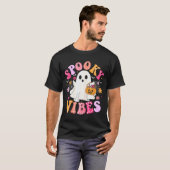 T-shirt Soky Vibes Ghost Retro Groovy Halloween Women Girl (Devant entier)