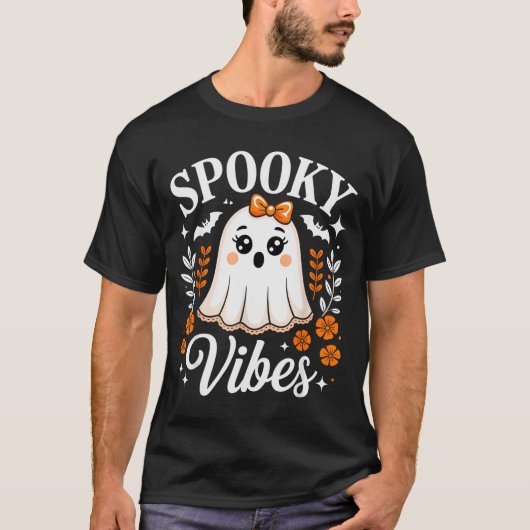 T-shirt Soky Vibes Ghost Retro Groovy Halloween Women Girl (Devant)
