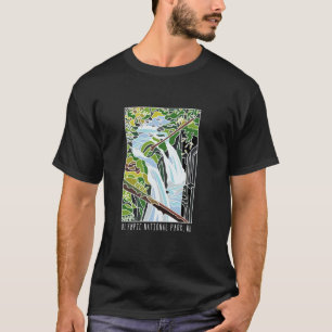 T-shirt Sol Duc Chutes du Parc National Olympique Long Man