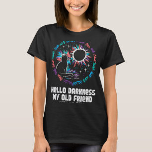 T-shirt Solaire Eclipse Chat Bonjour Obscurité Avril 8 Fem