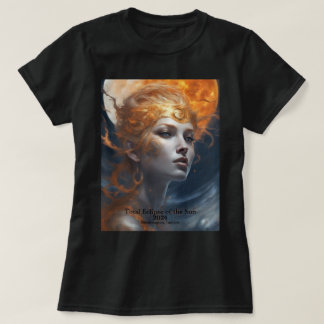 T-shirt Solaire Éclipse Votre nom Texte Feu Soleil Déesse