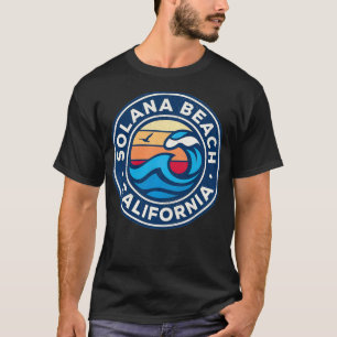 T-shirt Solana Beach Californie CA Vintage Vagues Nautique
