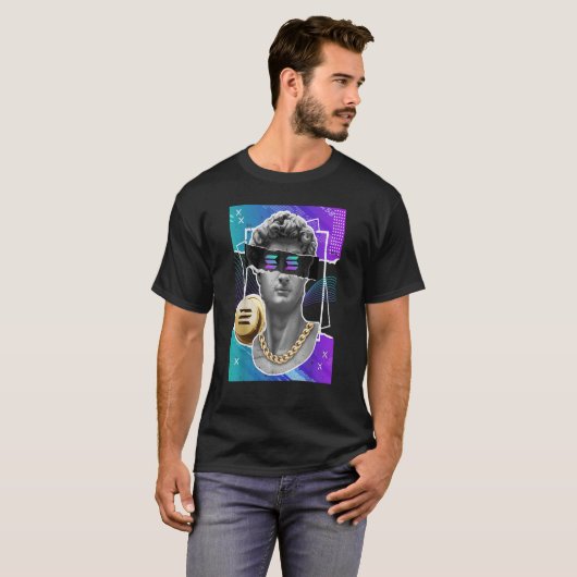 T-shirt Solana Crypto Token Modern Art Statue de Cryptocur (Devant entier)