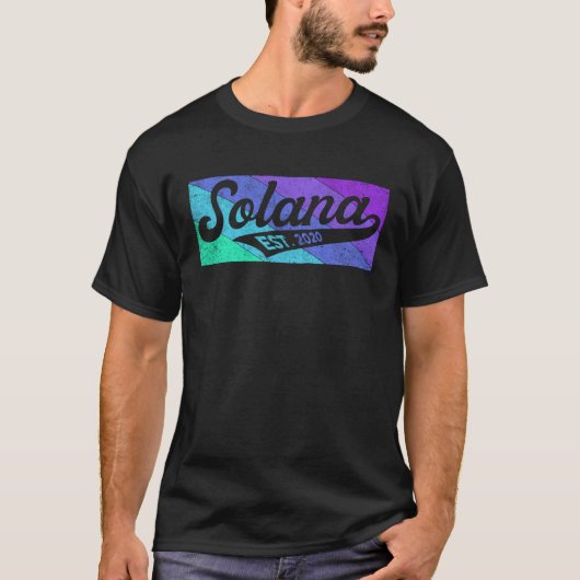 T-shirt Solana SOL Script Bold Font Retro Solana Crypto (Devant)