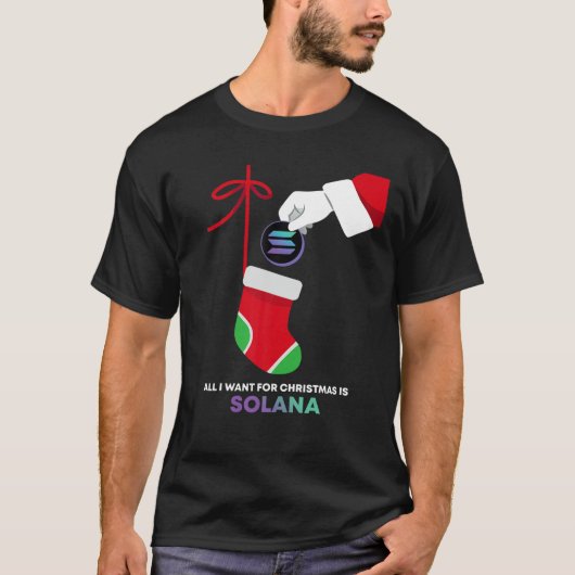 T-shirt Solana Token Chaussettes de Noël Tout ce que je ve (Devant)