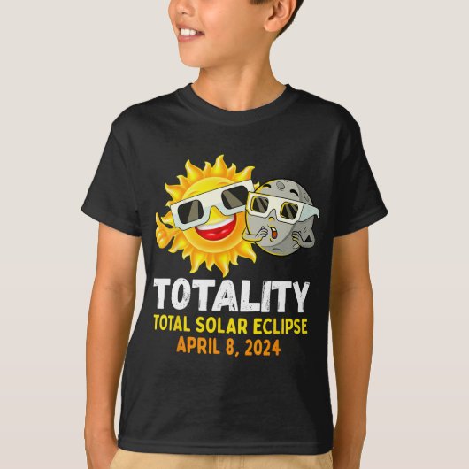 T-shirt Solar Eclipse 2024 Gles Funny Sun Moon Garçons (Devant)