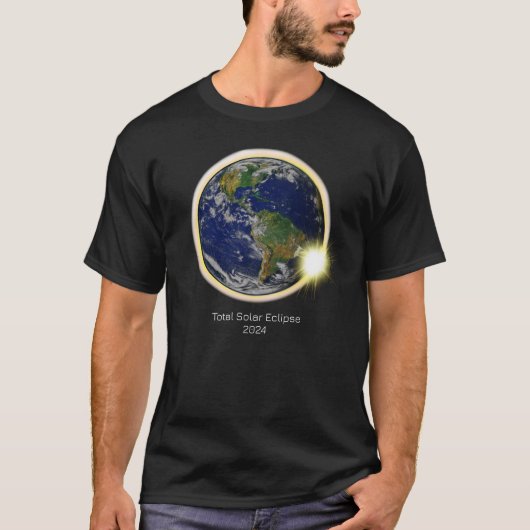 T-shirt Solar Eclipse 2024 lune de soleil sur terre (Devant)