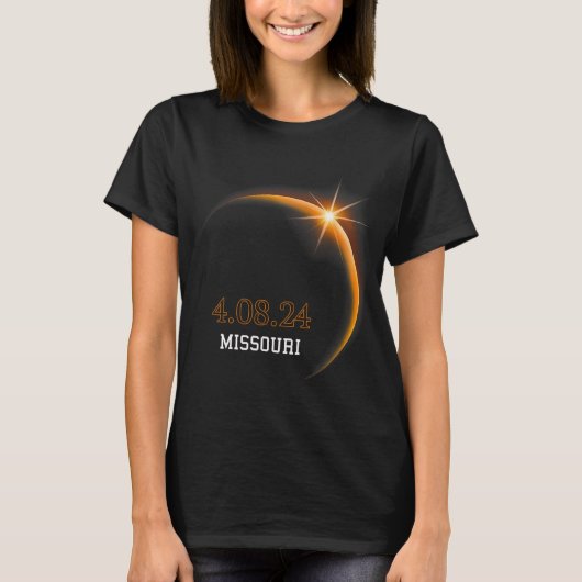 T-shirt Solar Eclipse 2024 Missouri Totality Spring 4.08.2 (Devant)