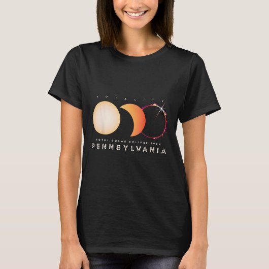 T-shirt Solar Eclipse 2024 Total Eclipse Pennsylvanie grap (Devant)