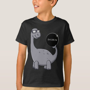 T-shirt Solar Eclipse Dino 04.08.2024 Fun Toddler Boys Gir