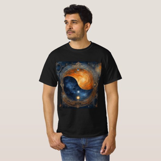 T-shirt Solar Eclipse Mystical Balance 2024 Ajouter Nom Ho (Devant entier)