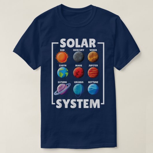 T-shirt Solar Star System Planet Science Astronomy Lovers (Design devant)