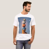 T-shirt Solar System Ice Cream Cone - Surreal Cosmic Art (Devant entier)