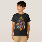 T-shirt Solar System Planets Christmas Tree Astronomy Xmas (Devant entier)