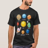 T-shirt Solar System Planets Science Space Galaxy Universe (Devant)