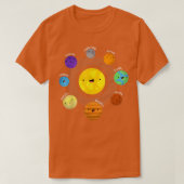 T-shirt Solar System Planets, Sun, Space, Science Tee (Design devant)