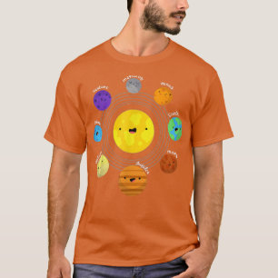 T-shirt Solar System Planets, Sun, Space, Science Tee 