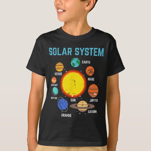 T-shirt Solar System Sun Planets Galaxy Astronomy Men Wome (Devant)