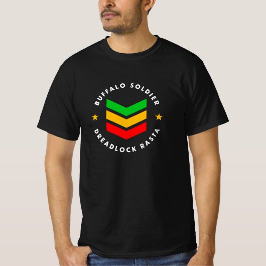 T-shirt Soldat Buffalo Dreadlock Rasta Reggae (Devant)