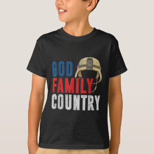 T-shirt Soldat de la famille de Dieu Usa Fière mémo améric