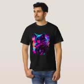T-shirt soldat de loup Bold 80's Retro Synthwave Graphic T (Devant entier)