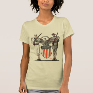 T-shirt Soldat, marin et bouclier des États-Unis