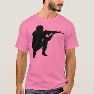 T-shirt Soldat. Noir. RIGHT-Facing.