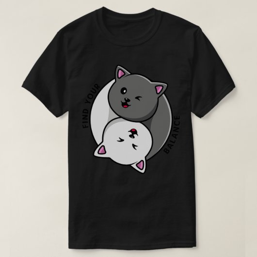 T-shirt Solde du chat Yinyang (Design devant)