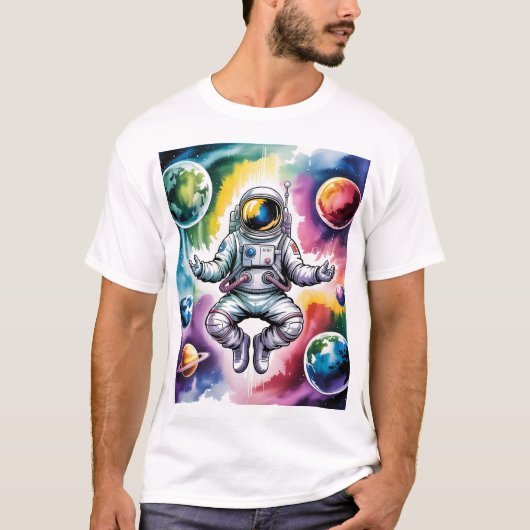 T-shirt Solde Galactique - Astronaut & Universe À L'Intéri (Devant)