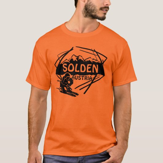 T-shirt Solden Austria gars orange ski art tee (Devant)