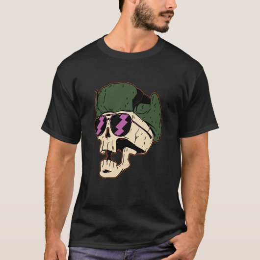 T-shirt soldier skull skeleton death (Devant)
