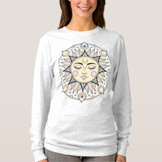 T-shirt Soleil Boho Radieux avec visage humain - Céleste M