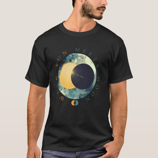 T-shirt Soleil céleste rencontre les phases de lune Astro (Devant)