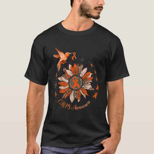 T-shirt Soleil Colibri Orange Ribbon CRPS guerrier (Devant)