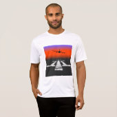 T-shirt Soleil d'approche de l'avion aux feux de piste Avi (Devant entier)