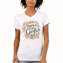 "Soleil dehors, Boucles dehors" Tee graphique flor