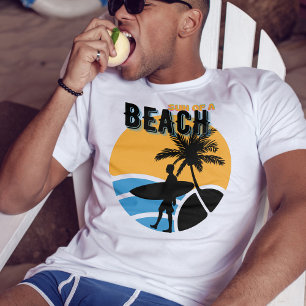 T-shirt soleil d'une plage drôle vintage été amusant surfe
