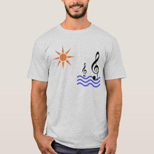 T-shirt soleil, eau et note de musique