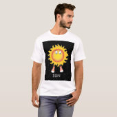 T-shirt Soleil et étoiles dans l'espace (Devant entier)
