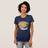 T-shirt Soleil et Lune Art Portable Abstrait (Devant entier)