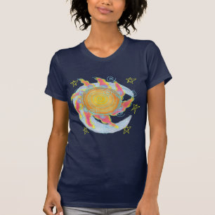 T-shirt Soleil et Lune Art Portable Abstrait