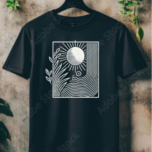 T-shirt soleil et vagues