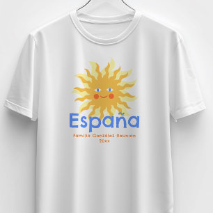 T-shirt Soleil heureux Espagne Italie Mexique Réunion de f