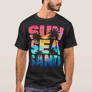 T-shirt Soleil Mer Sable Plage Vacances Été Ambiance Famil