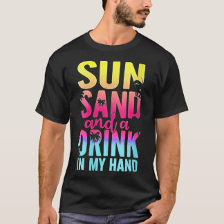 T-shirt Soleil pour femmes et un verre dans ma main Beach